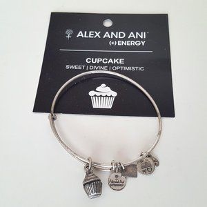 Alex and Ani Bracelet Cupcake Silvertone Metal (+) Energy **AS IS**